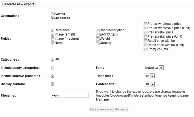 Generar un Catalogo en PDF con Prestashop