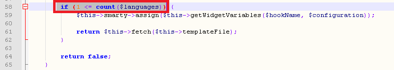 Código modificado para ver el bloque de idiomas con 1 solo idioma activado en Prestashop 1.7