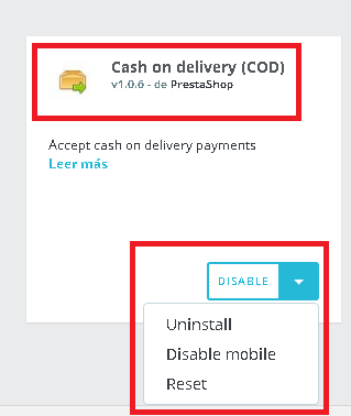 Activar pago contrareembolso en PrestaShop 1.7 con módulo